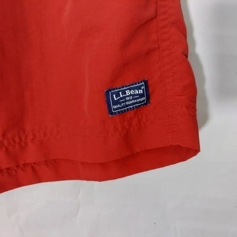 L.L.Bean Swim Trunks Men XL Red Quick Dry Mesh Lined Beach Vacation Board Shorts